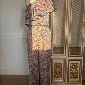 J.Crew Liberty Print One-Shoulder Ruffle Jumpsuit – Size 6